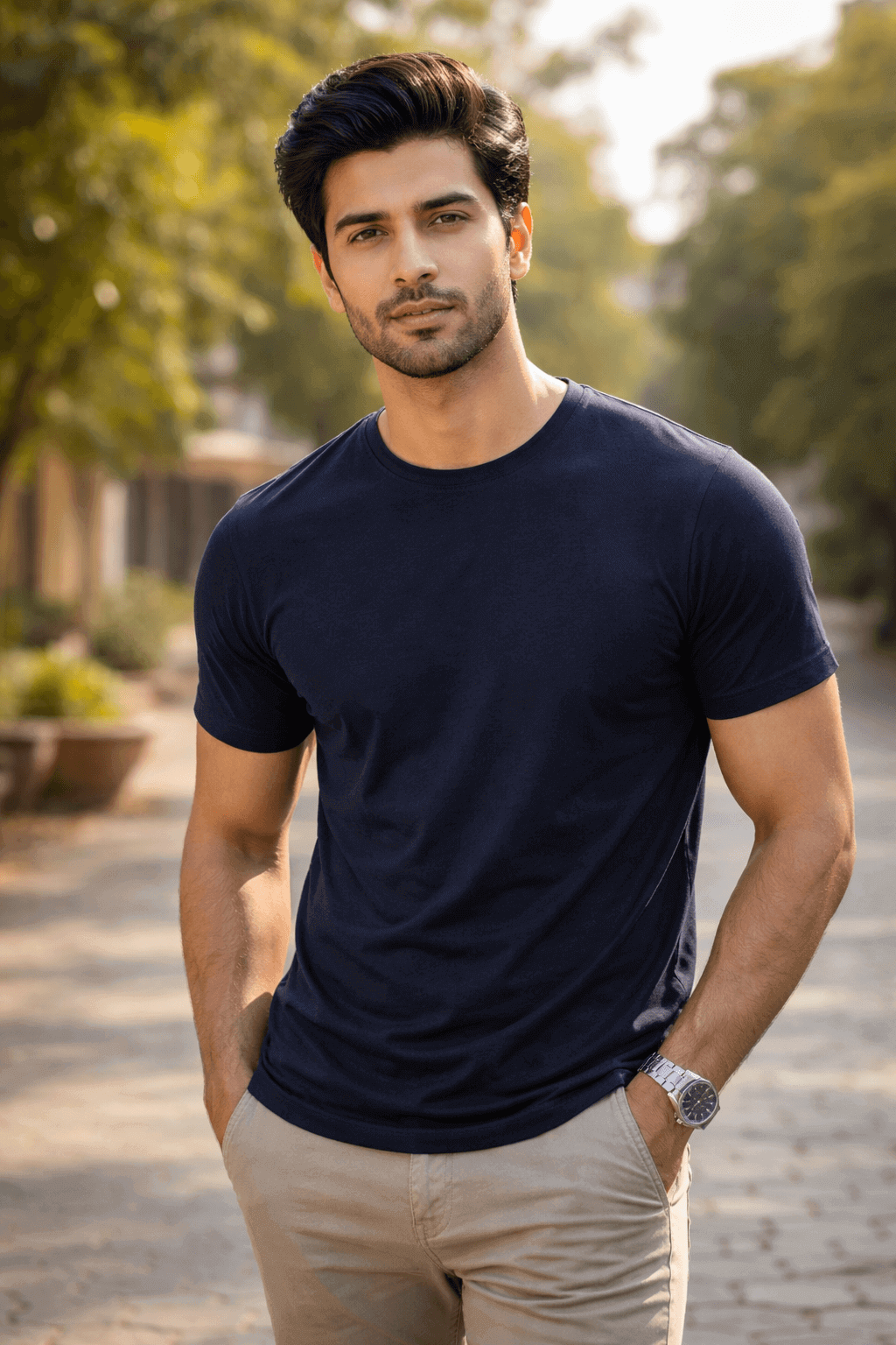 Men's Luxe Essential Crewneck – Midnight Navy - NextWear.pk