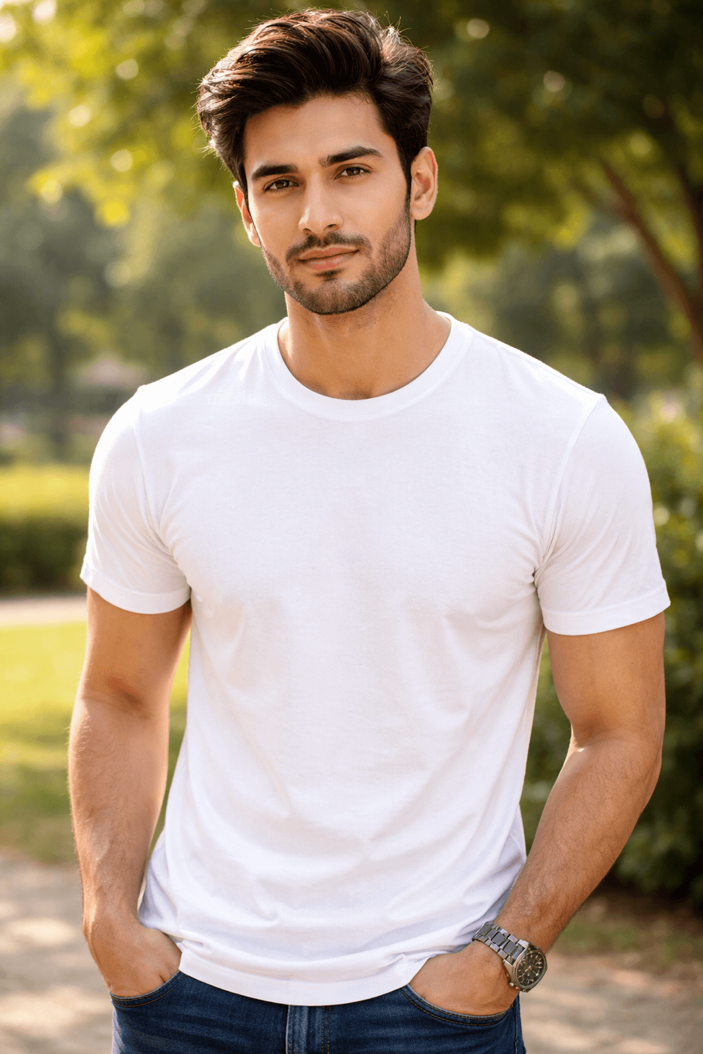 Premium Men’s Essential Crewneck Tee – Classic White - NextWear.pk