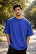 Royal Blue Oversized Heavyweight Cotton Tee - NextWear.pk