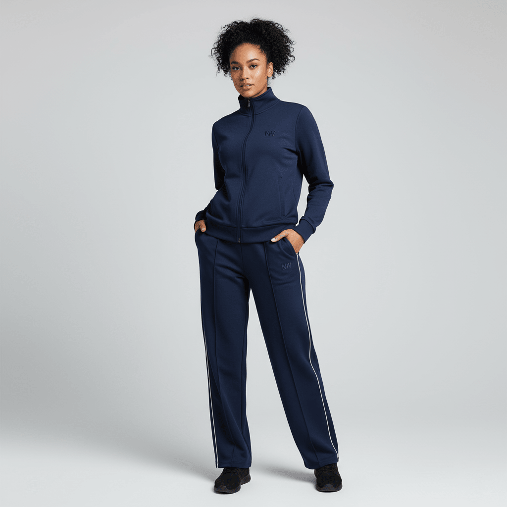 NexWear Premium Navy Fleece Tracksuit for Her (Zip - Up) - NextWear.pk